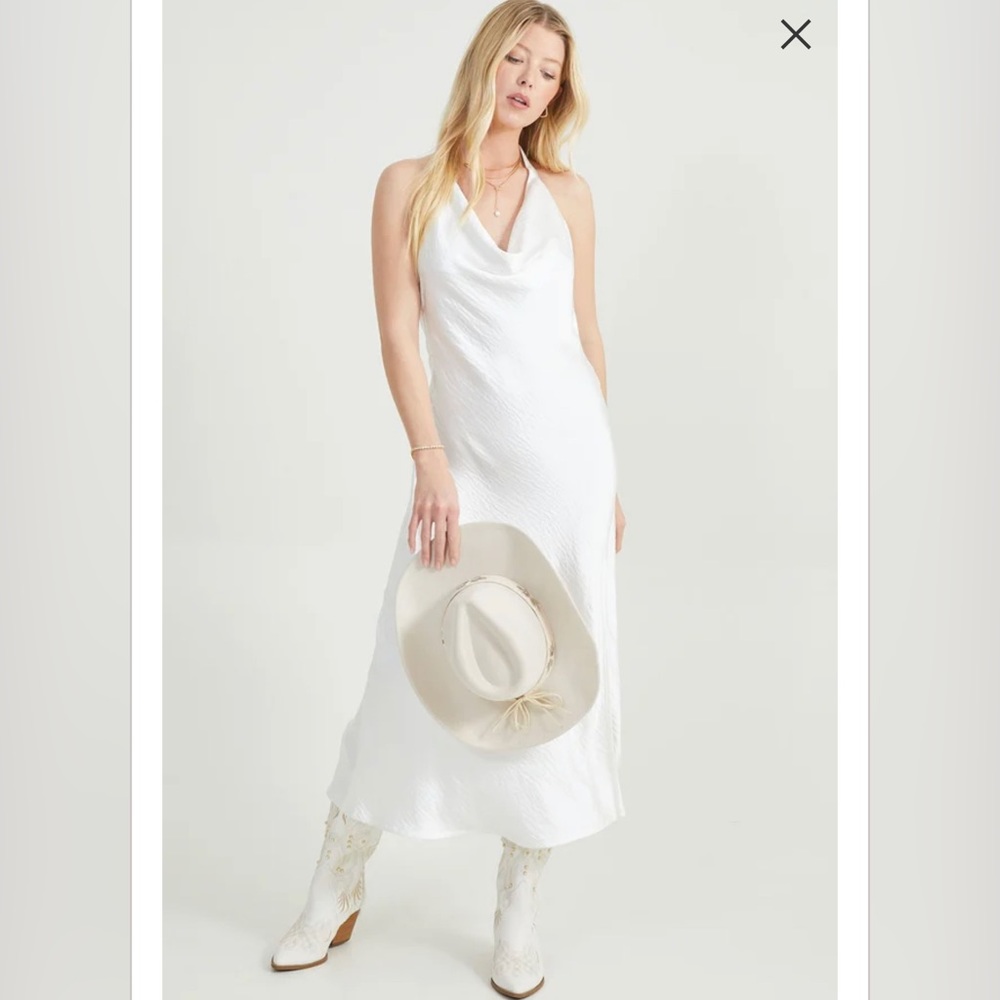 Daphne Satin Midi Dress by ALTAR’D STATE